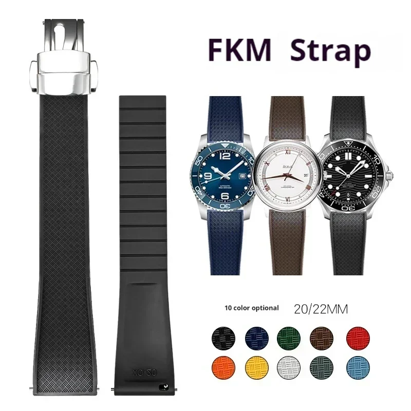 Fkm Rubber Dive Watch Strap 20Mm - 20mm 22mm fkm cinta para omega