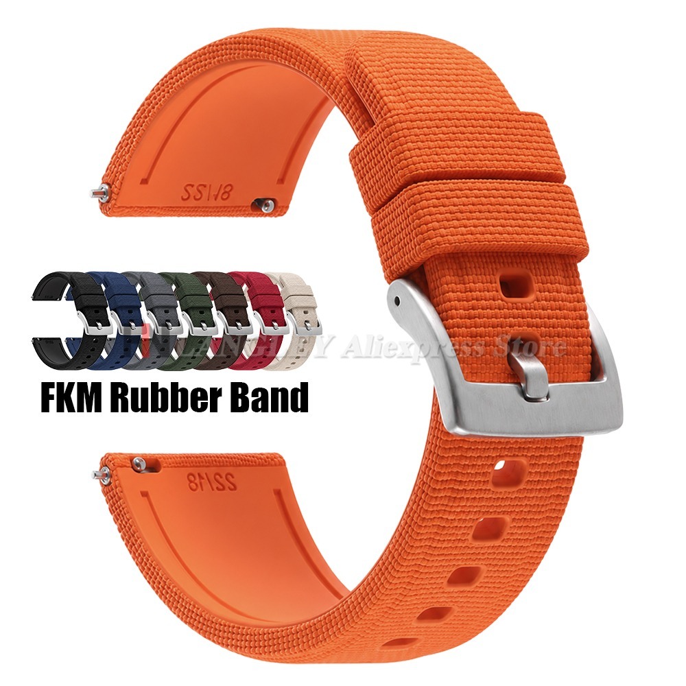 Fkm Rubber Dive Watch Strap 20Mm - Pulseiras de relógio em borracha fluorada