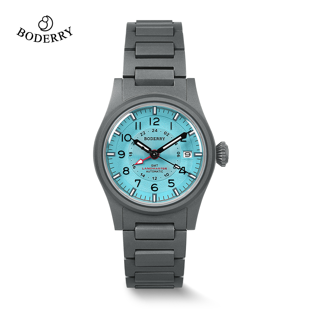 Field Watch Titanium 100M Sapphire - Boderry LANDMASTER GMT Field Watch para