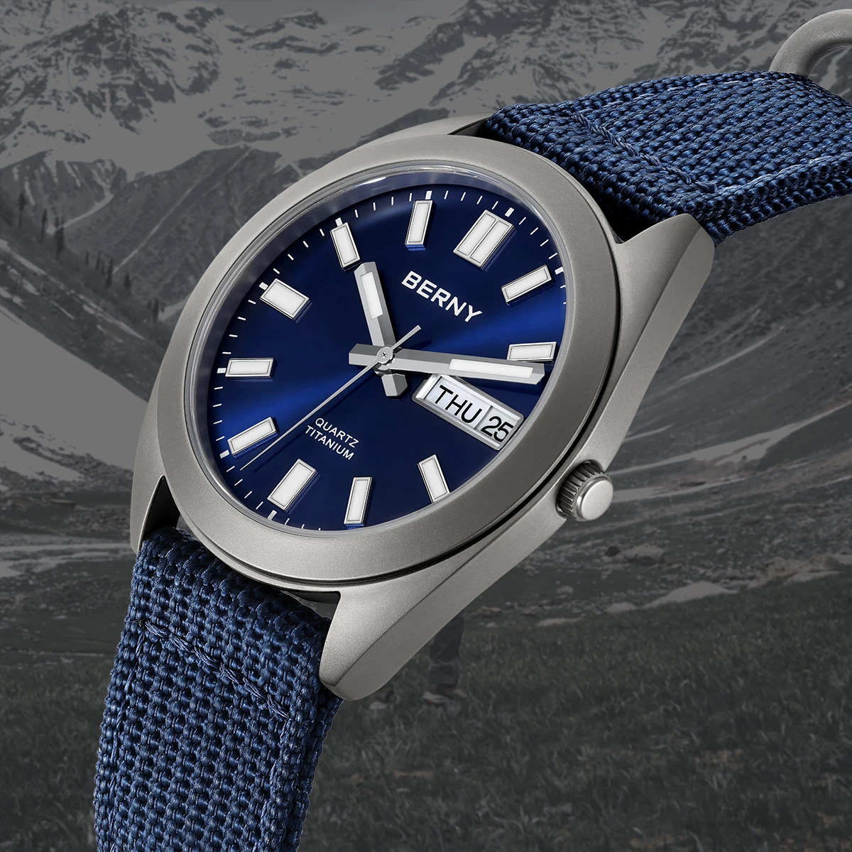 BERNY Titanium Men Watch Ceia  - Field Watch Titanium 100M Sapphire avaliação e preço