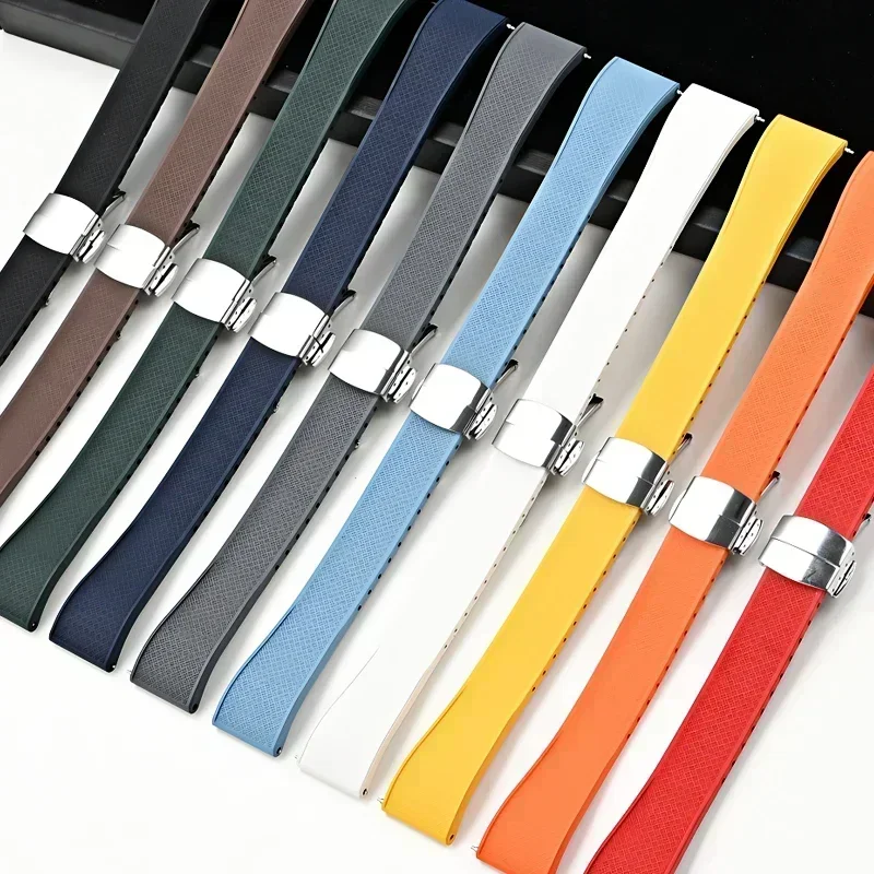 20mm 22mm fkm cinta para omega - Fkm Rubber Dive Watch Strap 20Mm avaliação e preço