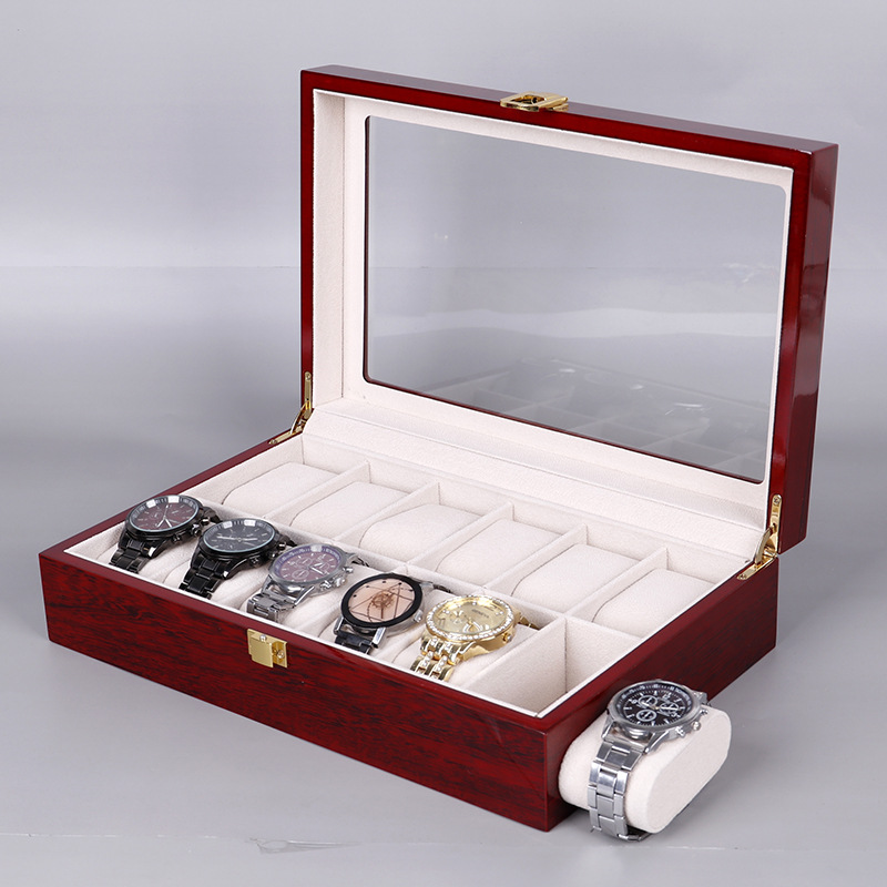 Caixa De Armazenamento De Jóia - Watch Display Case Glass Top 12 Slots avaliação e preço