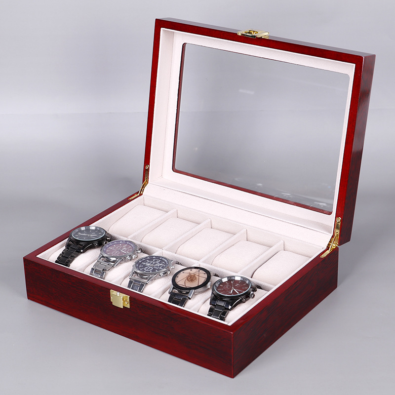 Caixa De Armazenamento De Jóia - Watch Display Case Glass Top 12 Slots avaliação e preço