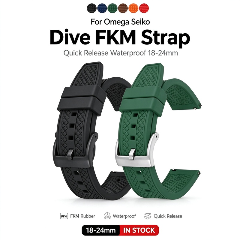 Para relógios Omega Seiko, pul - Fkm Rubber Dive Watch Strap 20Mm avaliação e preço