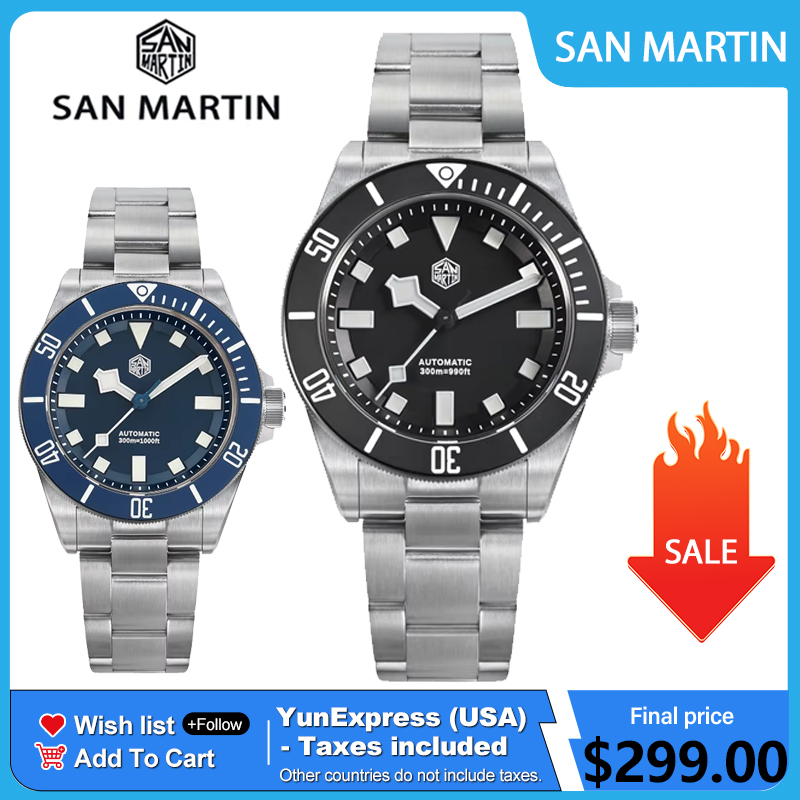 Relógio de Mergulho San Martin - Titanium Automatic Watch 300M Sapphire avaliação e preço