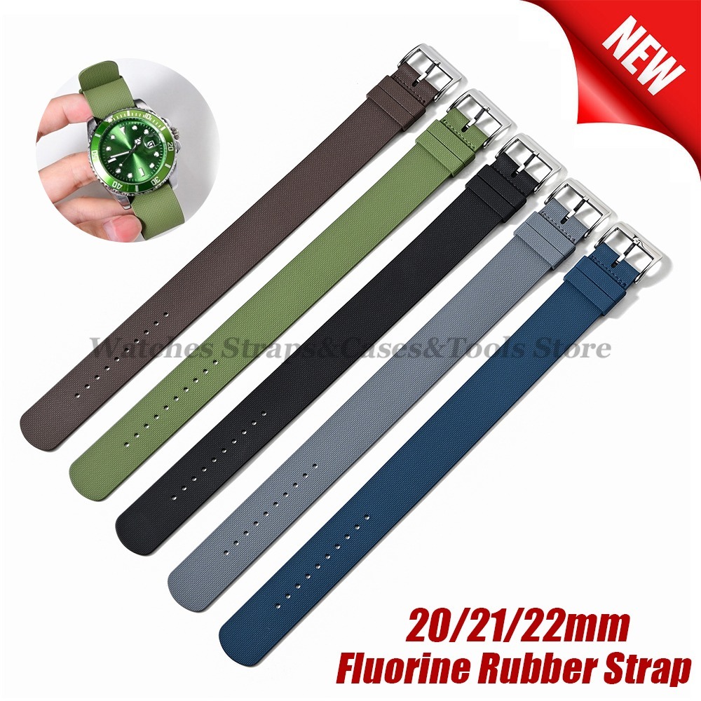 Nova moda esportiva fkm pulsei - Fkm Rubber Dive Watch Strap 20Mm avaliação e preço