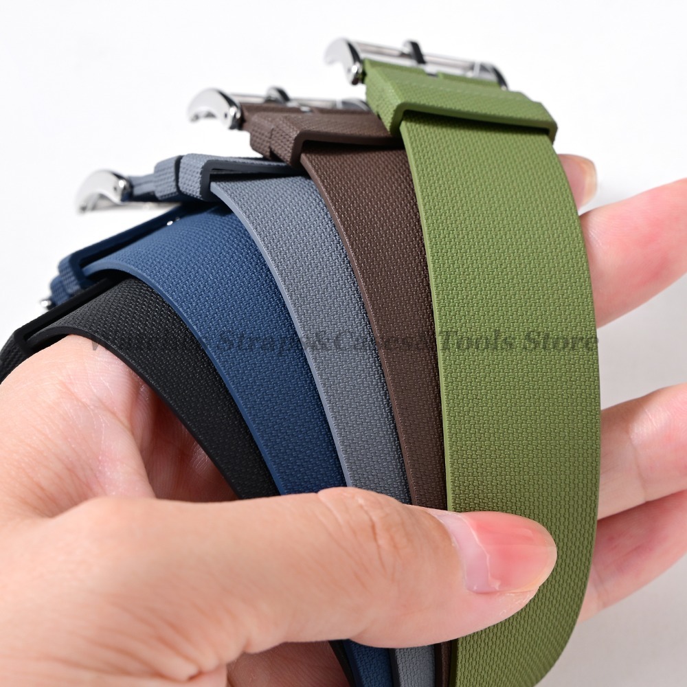 Nova moda esportiva fkm pulsei - Fkm Rubber Dive Watch Strap 20Mm avaliação e preço