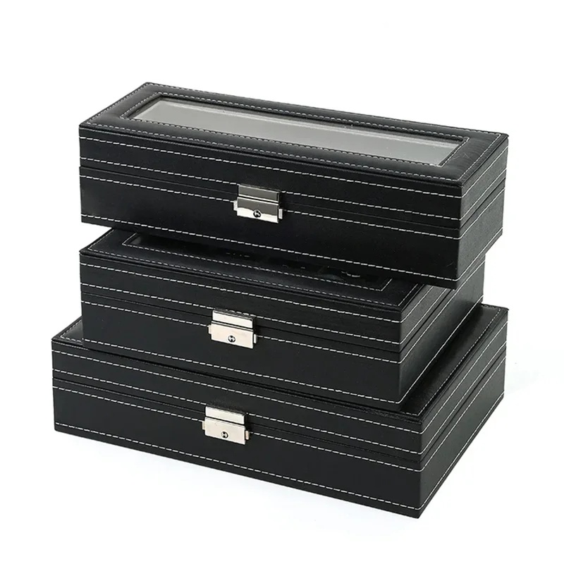 Caixa para Relógios em Couro P - Watch Display Case Glass Top 12 Slots avaliação e preço