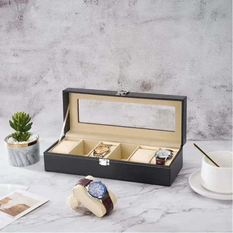 Caixa para Relógios em Couro P - Watch Display Case Glass Top 12 Slots avaliação e preço