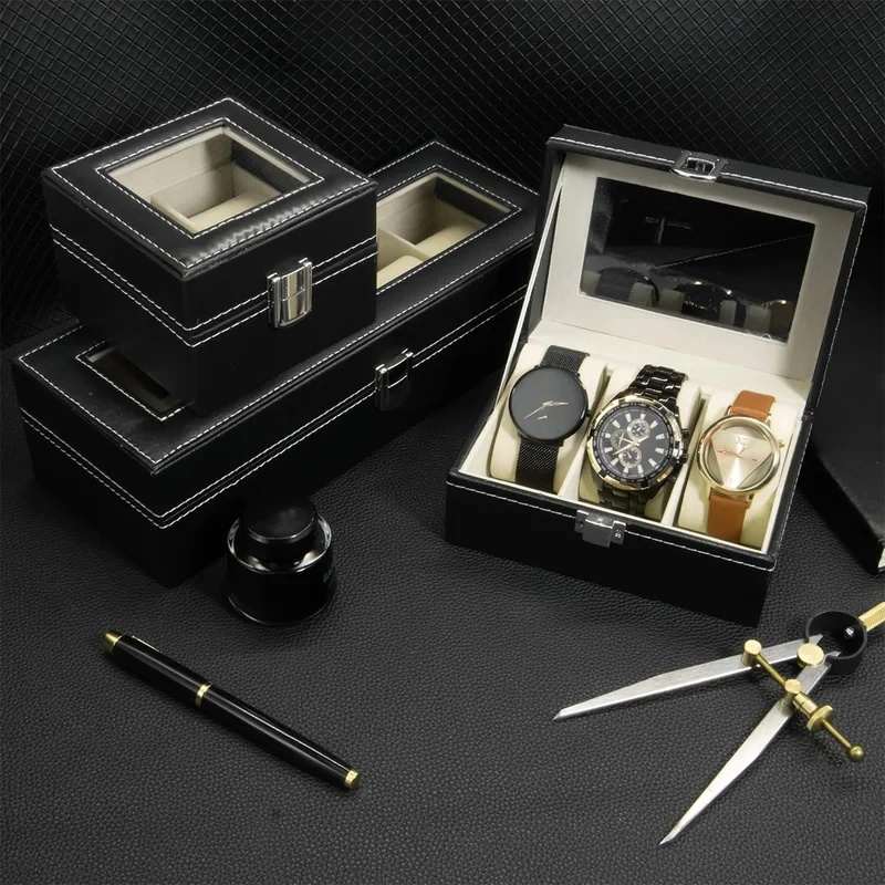 Caixa para Relógios em Couro P - Watch Display Case Glass Top 12 Slots avaliação e preço