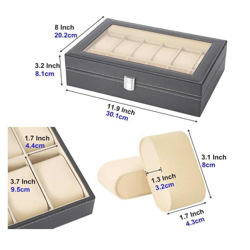 Estojo de Exibição para Relógi - Watch Display Case Glass Top 12 Slots avaliação e preço