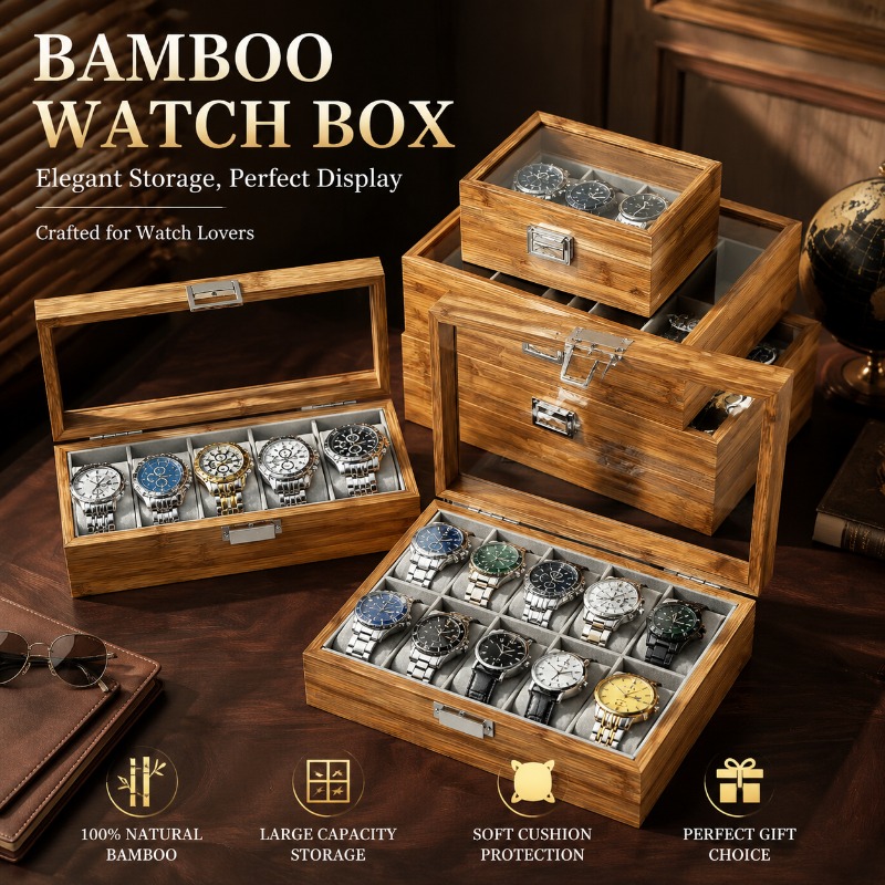 Caixa de Exibição de Relógios  - Watch Display Case Glass Top 12 Slots avaliação e preço