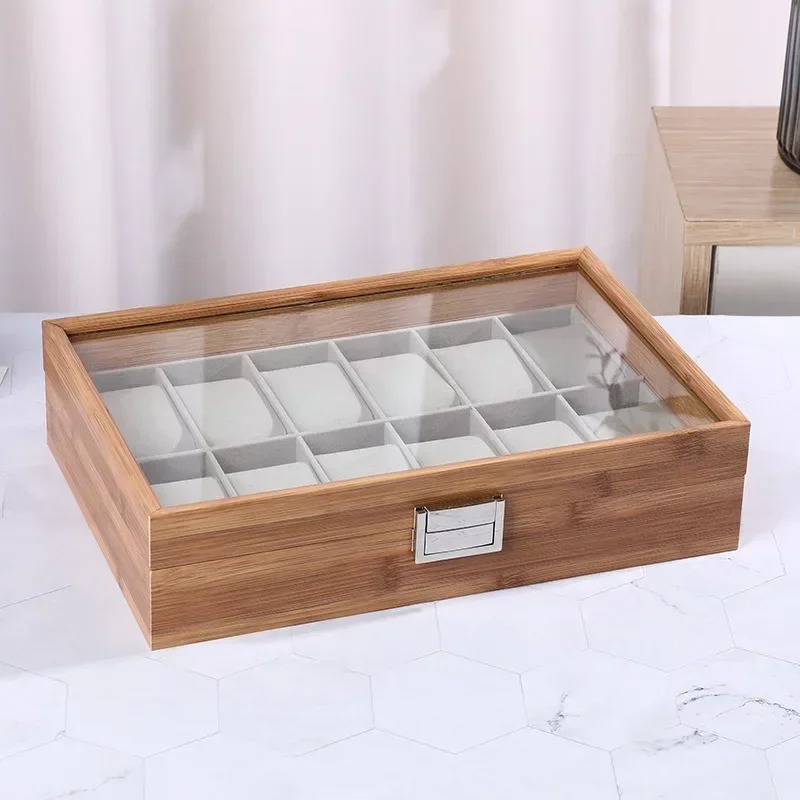 Caixa de Exibição de Relógios  - Watch Display Case Glass Top 12 Slots avaliação e preço